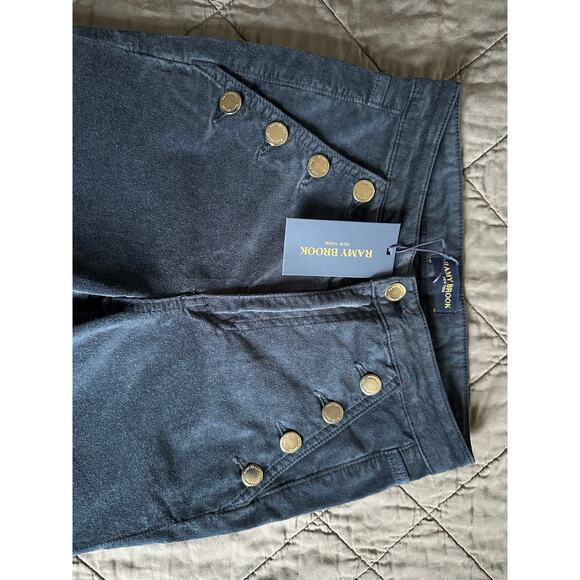 Ramy Brook Velveteen Helena Jeans Womens Size 25 Navy Flare Leg Skinny New - Picture 5 of 11